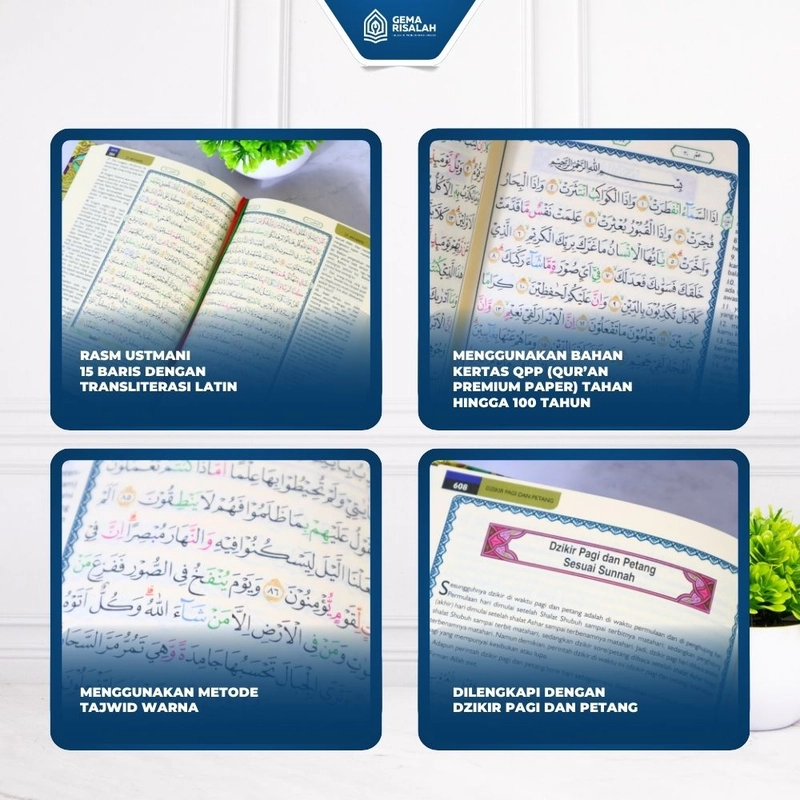Product image Gema Risalah - Hampers Gift Set Ibadah Quran An Nuha Tajwid Warna Terjemah dan Sajadah Turkiye Premium Anti Slip Hampers Merah