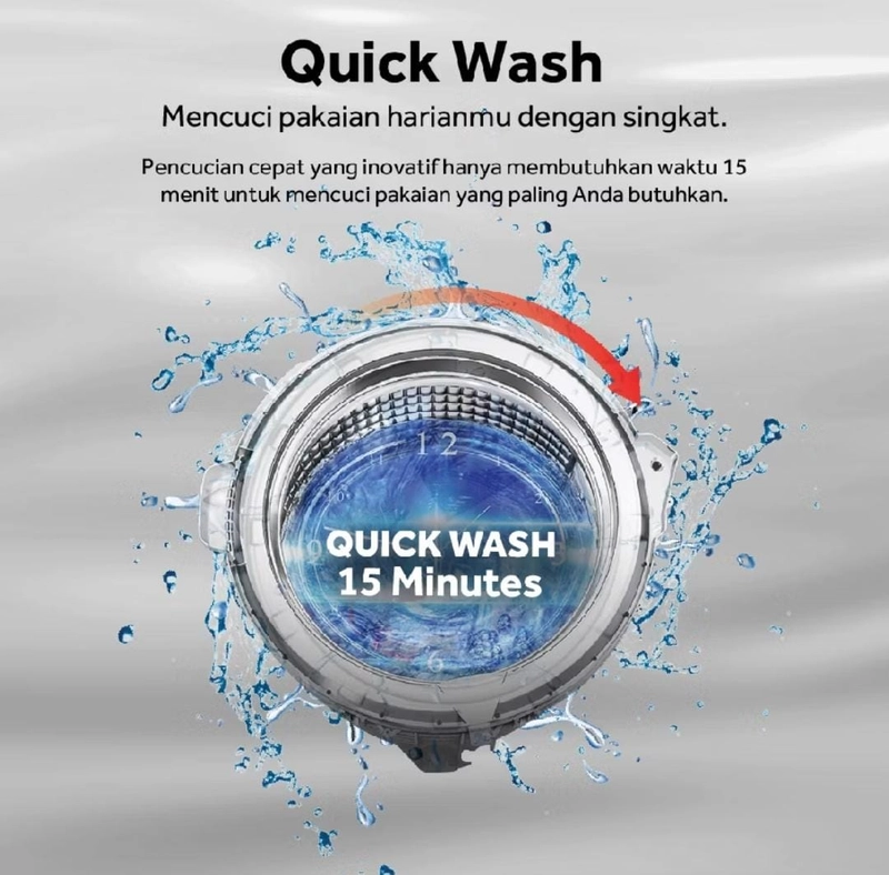 Product image Rizki Electronics - AQUA AQW 87DD Mesin Cuci 8 kg top louding