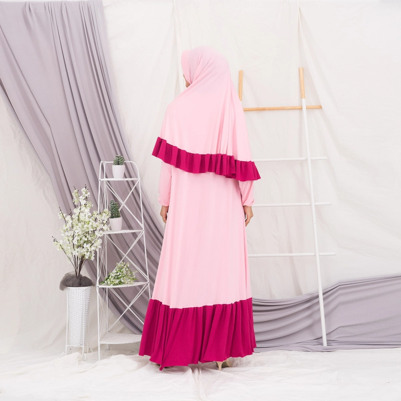 Product image Kakakeyza official - Gamis set hijab kombinasi warna remple ALL SIZE 001