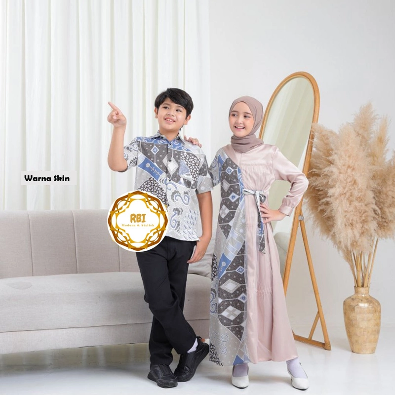 Product image Batik Couple Keluarga Zalva Kemeja Dewasa Kemeja Anak Dress Dewasa Dress Anak HEM ANAK SAJA SKIN M