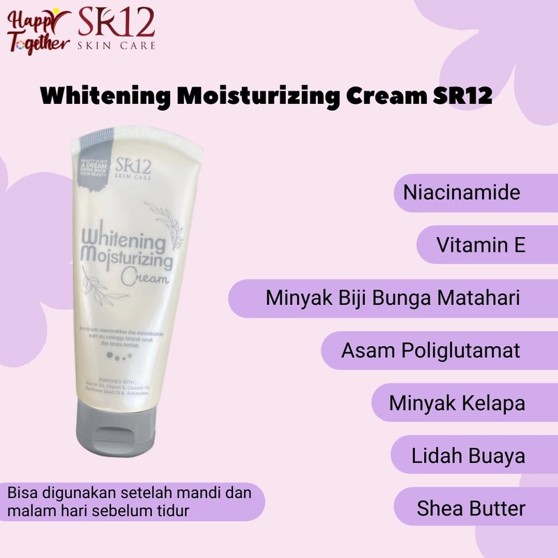 Product image SR12 Whitening Moisturizing Cream Pelembab Wajah Dan Badan Dengan Efek Putih Seketika 100 ml Moisturizer Cream