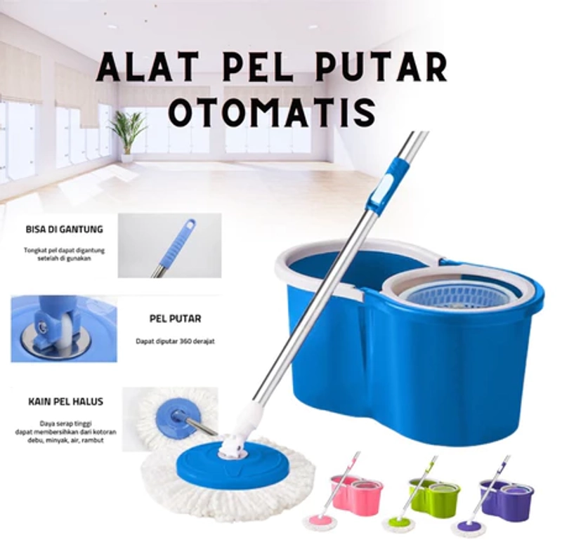 Product image UNIQSO STORE - MAGIC MOP ROTARY ALAT PEL Set Ember Alat Pel Praktis Minimalis Spin Mop Pel 360 Derajat Alat AT 1 UNIT HIJAU
