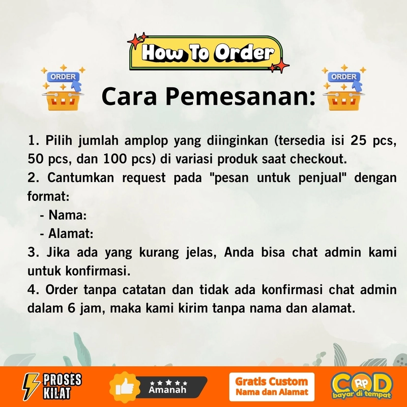 Product image Amplop Kondangan Aesthetic Murah Gratis Custom Nama&Alamat Seri AK1 isi 25 Ukuran Tanggung Tebal Isi 25 pcs AK01-01