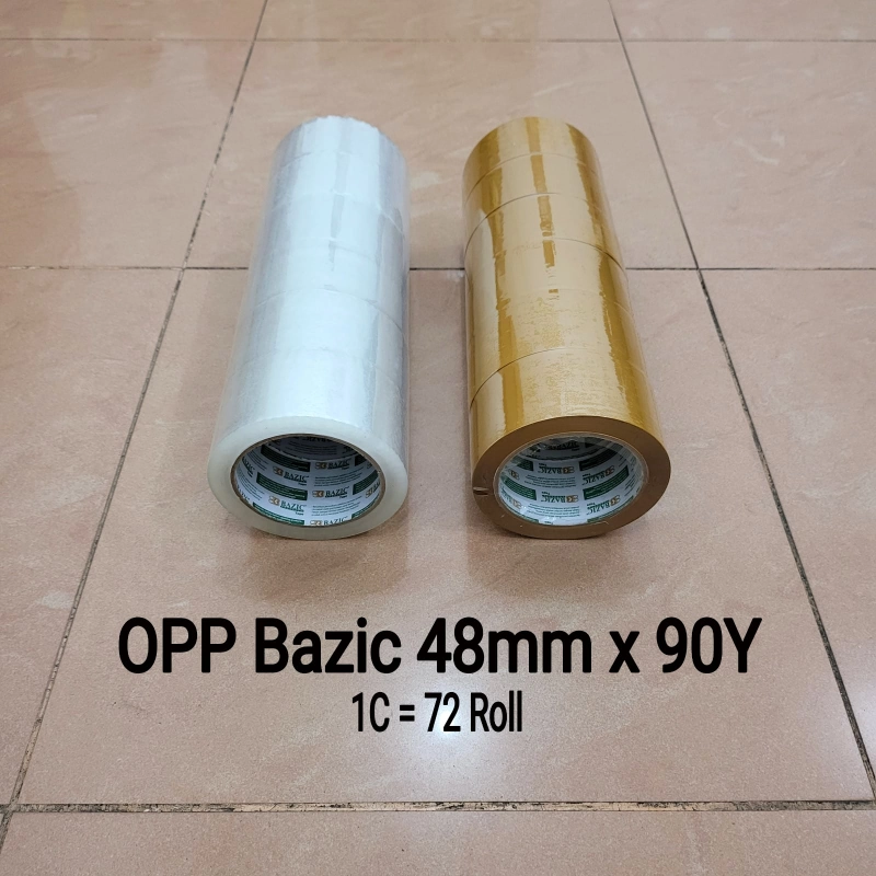 Product image HNB Stationery - Bazic Opp Tape 48mm x 90y Clear 50gr Bening