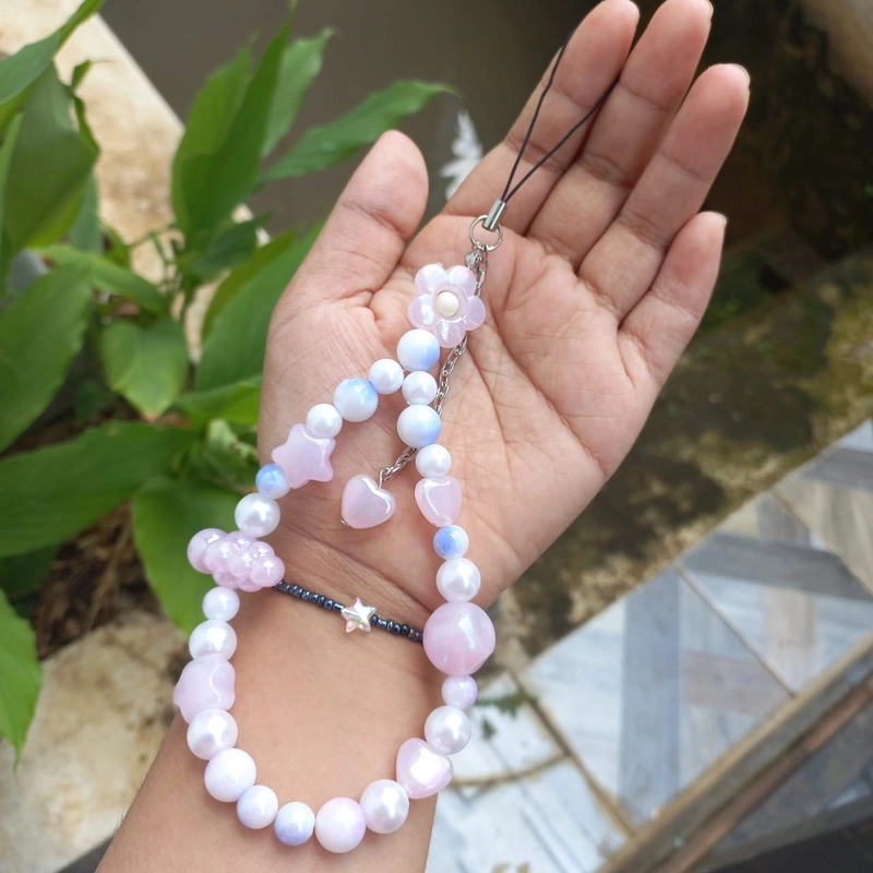 Product image ALMIRA STORE - Phone Strap Mutiara / Gantungan HP 14cm Ungu