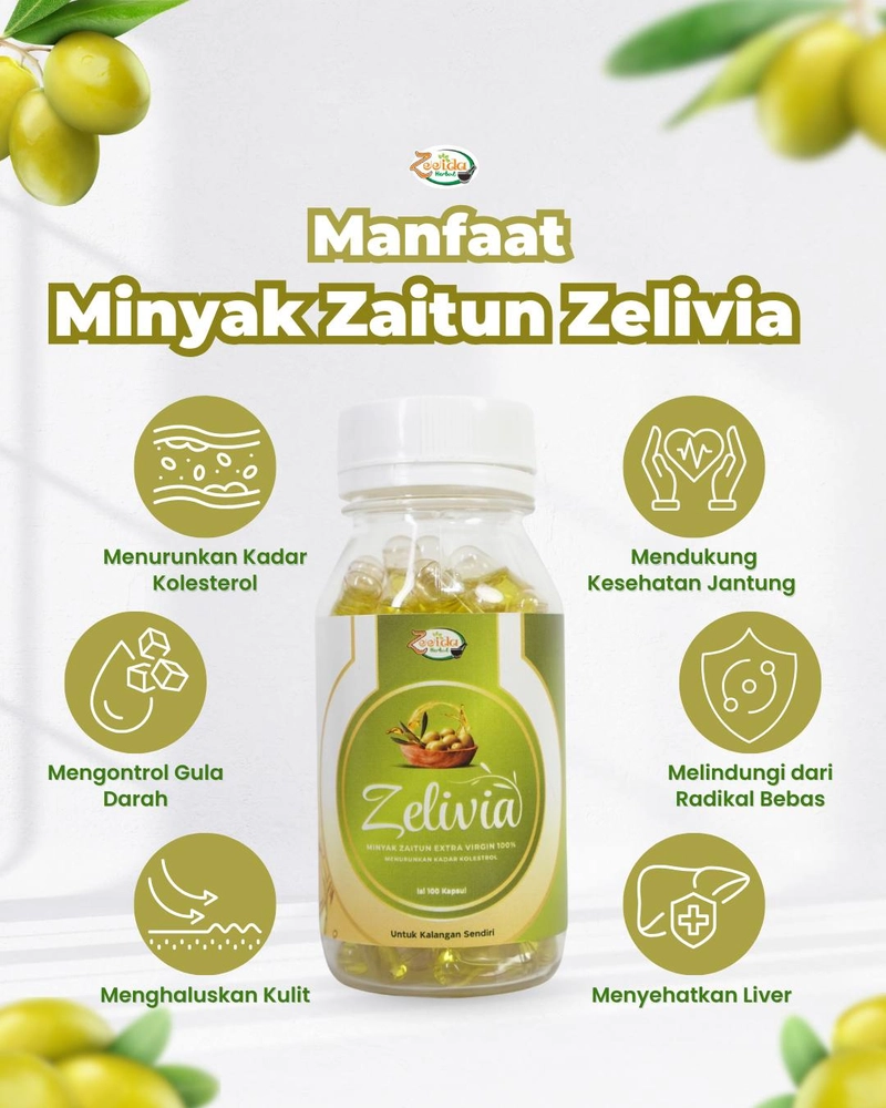 Product image Kapsul Minyak Zaitun Murni Extra Virgin Olive Oil Organic Premium Murni Asli 100 persen Kapsul 100 Kapsul