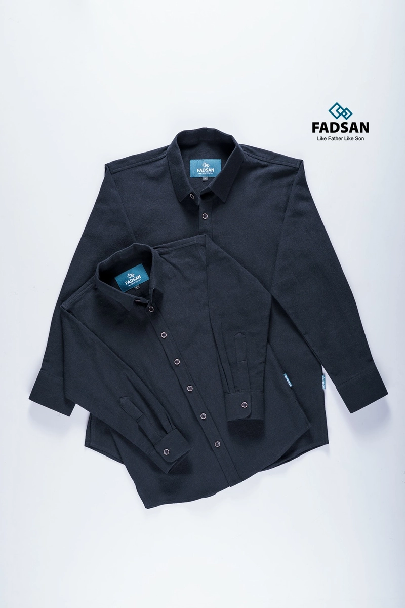 Product image FADSAN - Kemeja Koko Ayah Anak Lengan Panjang Bahan Katun Warna Black - Grit Series SIZE ANAK XS GRIT BLACK