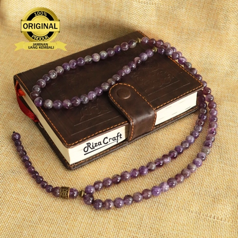 Product image Riza Craft - Tasbih Batu Akik Kecubung Ungu ASLI Original 99 Butir 99 Butir Ametis