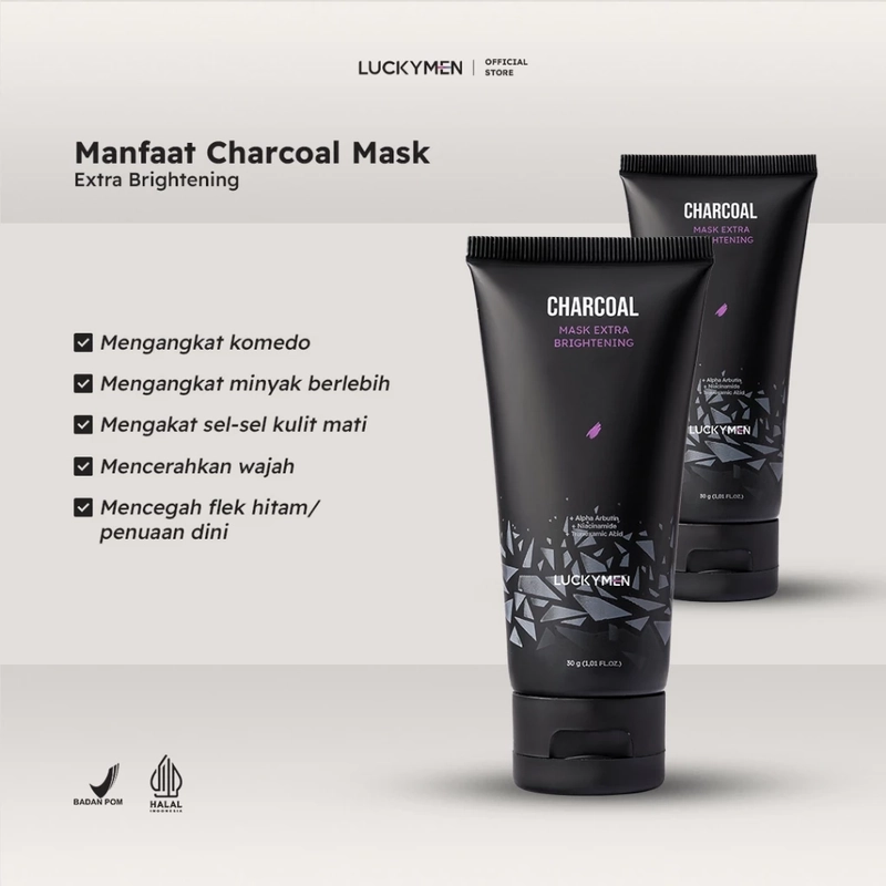 Product image Luckymen - Charcoal Mask Extra Brightening 30gr Hitam