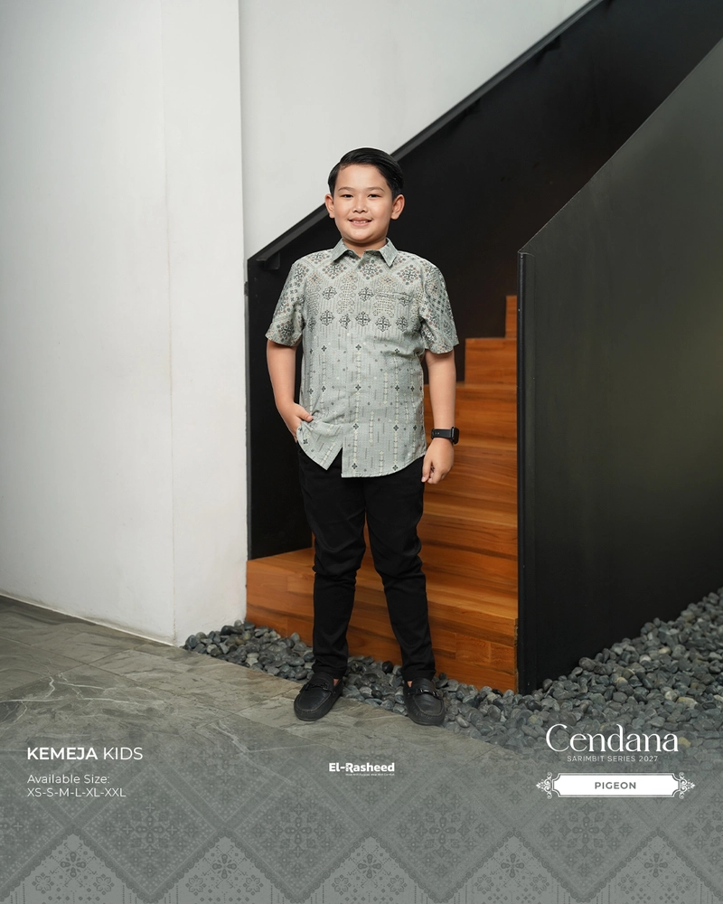 Product image Yasmeera Official - SARIMBIT 2027 CENDANA SERIES WARNA PIGEON XS KEMEJA ANAK
