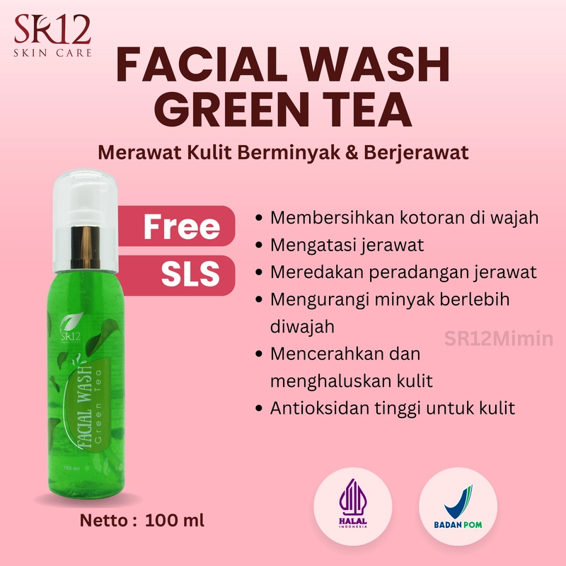 Product image SR12 Facial Foam Glutation 5x Mencerahkan Dan Meremajakan Kulit 100 ml Fw Green Tea