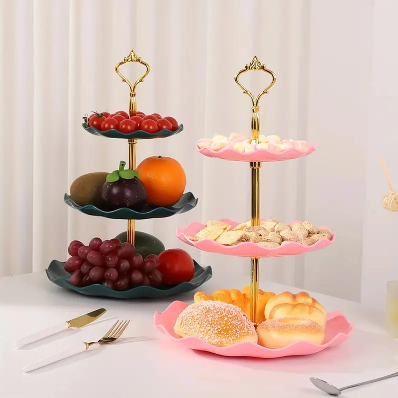 Product image RUMAH RAYA - (PO) Rak Kue Susun 3 Tingkat Detachable Plate Cake Stand Display - MB-3 Tipe MB-3 Pink