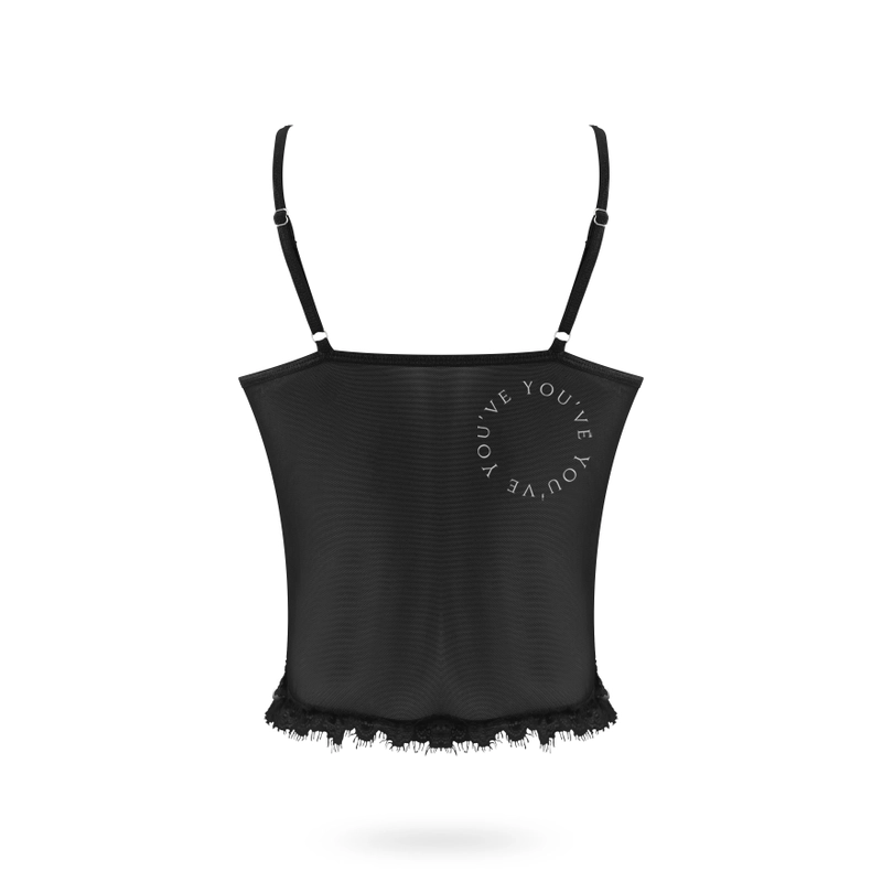 Product image Youhave - Youve YouHave Lingerie One Set Lace CropTop Brukat Tanpa Busa Semi Jaring Halus 700036 ALLSIZE BLACK
