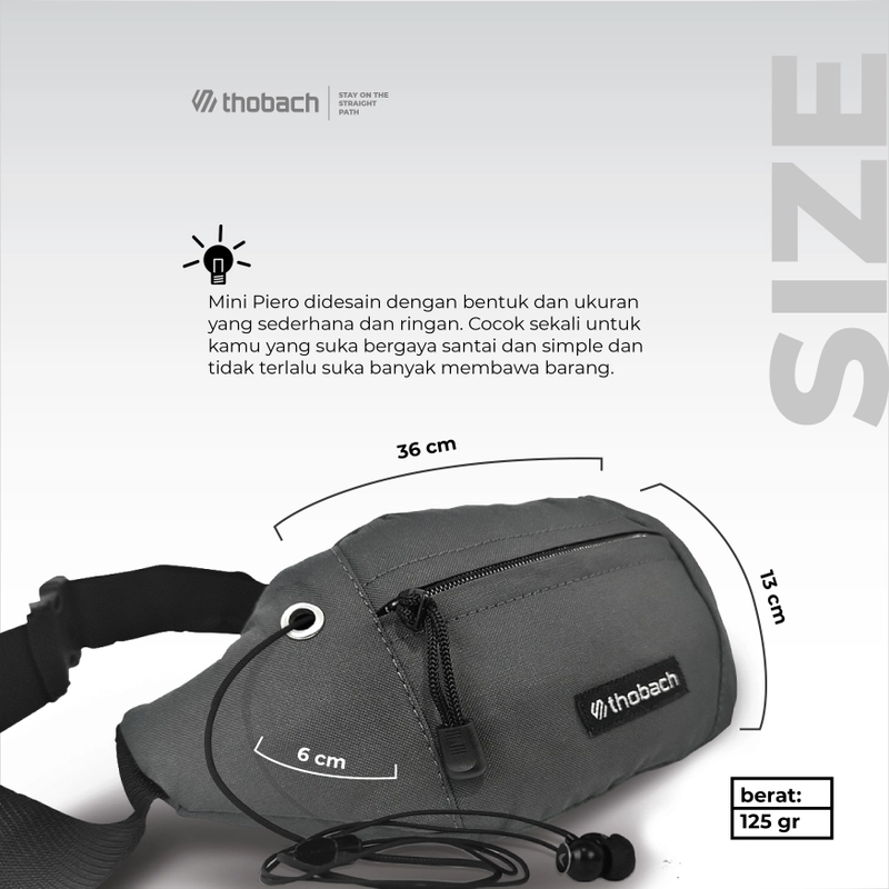 Product image Thobach official - THOBACH Tas Waistbag MINI PIERO ALL SIZE GREY
