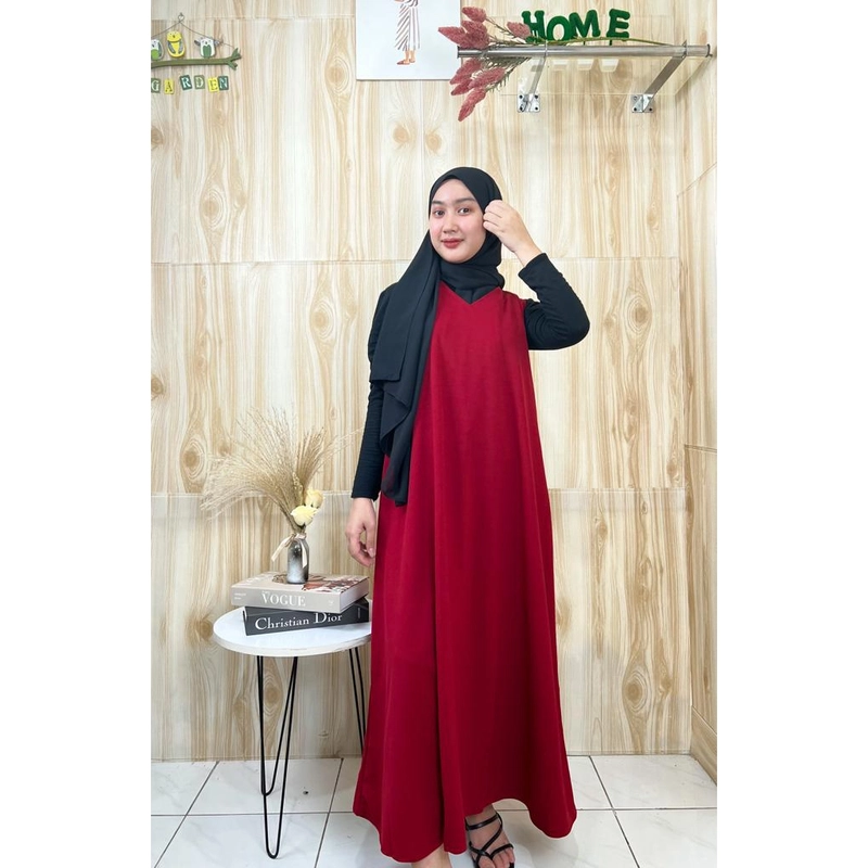 Product image MEQA DAILY - YUBIN OVERALL DRESS KOREAN MAYUNG JUMBO Fit to XL Maroon