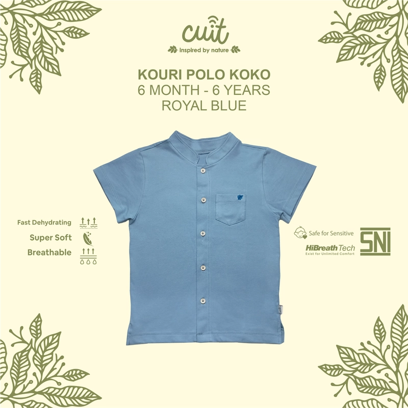 Product image Kintakun Baby - KINTAKUN BABY X CUIT Kouri Kemeja Koko Katun Anak Tangan Pendek L (1-2 Tahun) Royal Blue