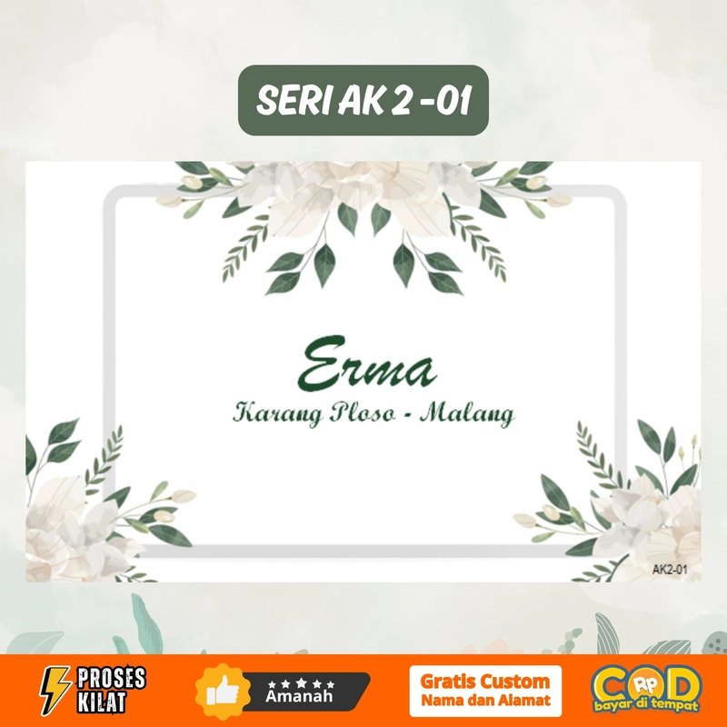 Product image FEID Store - Amplop Kondangan Aesthetic Murah Gratis Custom Nama&Alamat Seri AK1 isi 25 Ukuran Tanggung Tebal Isi 25 Pcs AK02-01