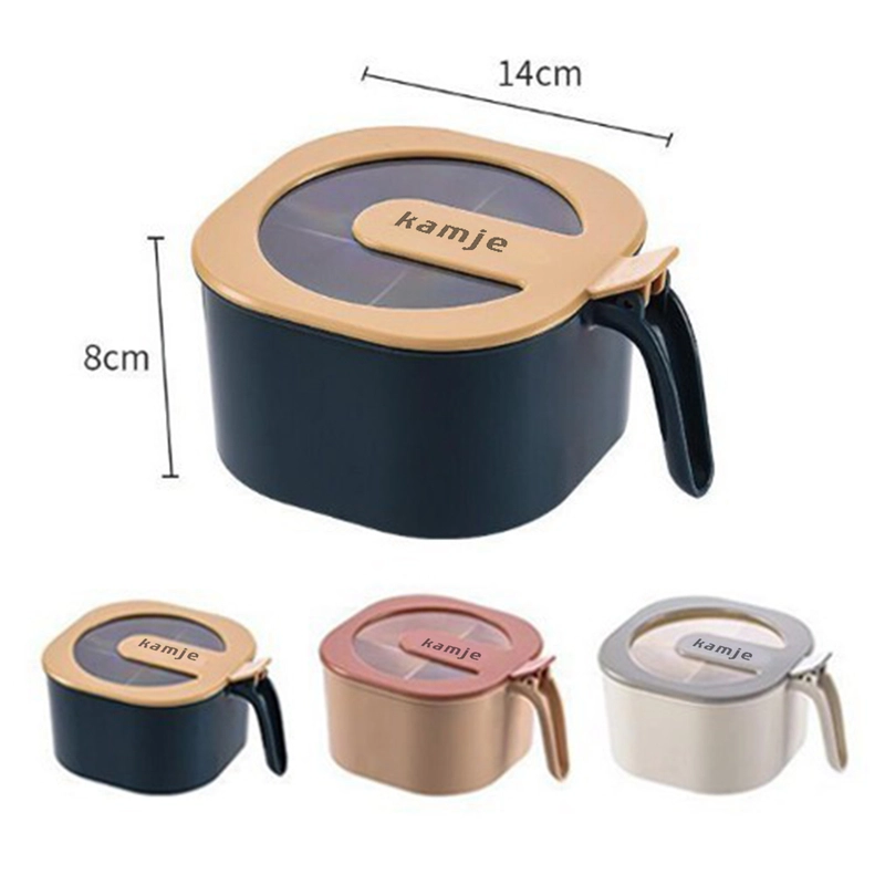 Product image KAMJE Toples Wadah Tempat Bumbu Dapur Aesthetic 4 Sekat Free Sendok KMJ017 KMJ017 NAVY