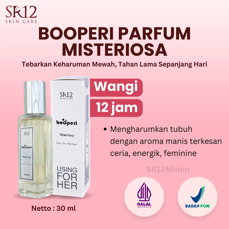 Product image SR12 Mimin - SR12 Parfum Misteriosa Booperi Aroma Manis Semerbak Feminine Ceria Tahan 12 Jam 30 ml misteriosa