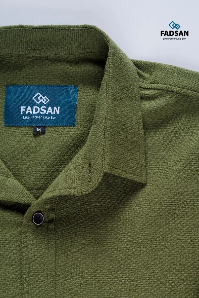 Product image FADSAN - Koko Ayah & Anak Katun Organik Lengan Panjang Warna Army Shield - Grit Series SIZE ANAK XS GRIT ARMY SHIELD