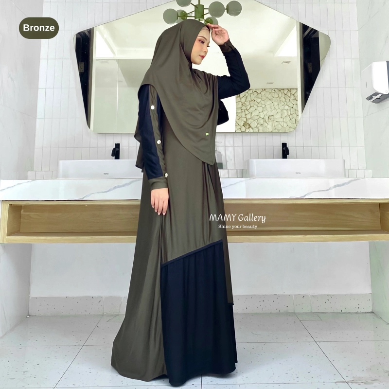 Product image MAMY Gallery - [PO] SET SYARI ABAYA SHAKINA - PREMIUM QUALITY All size to JUMBO Bronze