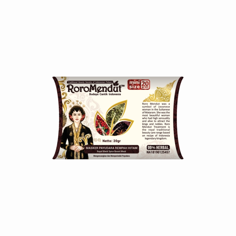 Product image Roro Mendut Skincare - Masker Payudara Rempah Hitam Masker Pengencang dan Pencerah Payudara 20gr Mini
