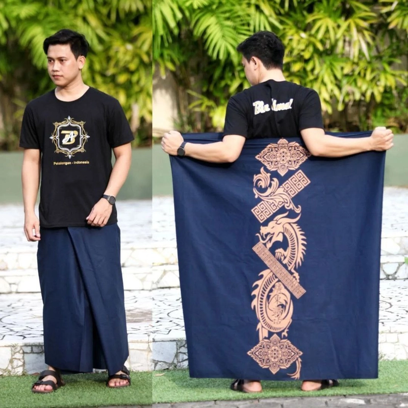 Product image Khisna collection - Sarung dewasa palaikat naga hitam Sarung dewasa Naga1