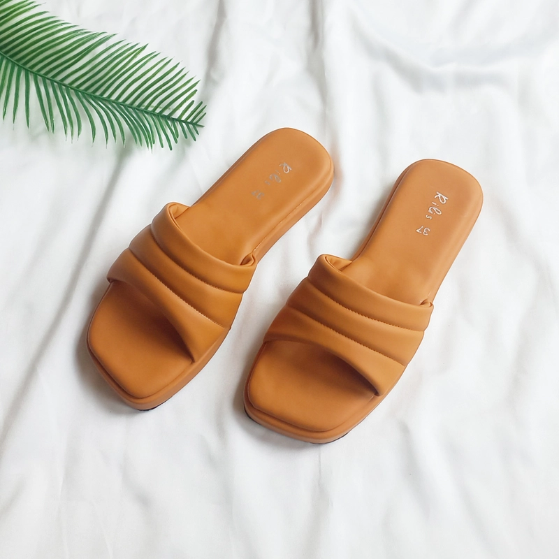 Rilis - Sandal Wanita Leona Puffy Platfoam (Rilis 22) 37 Tan