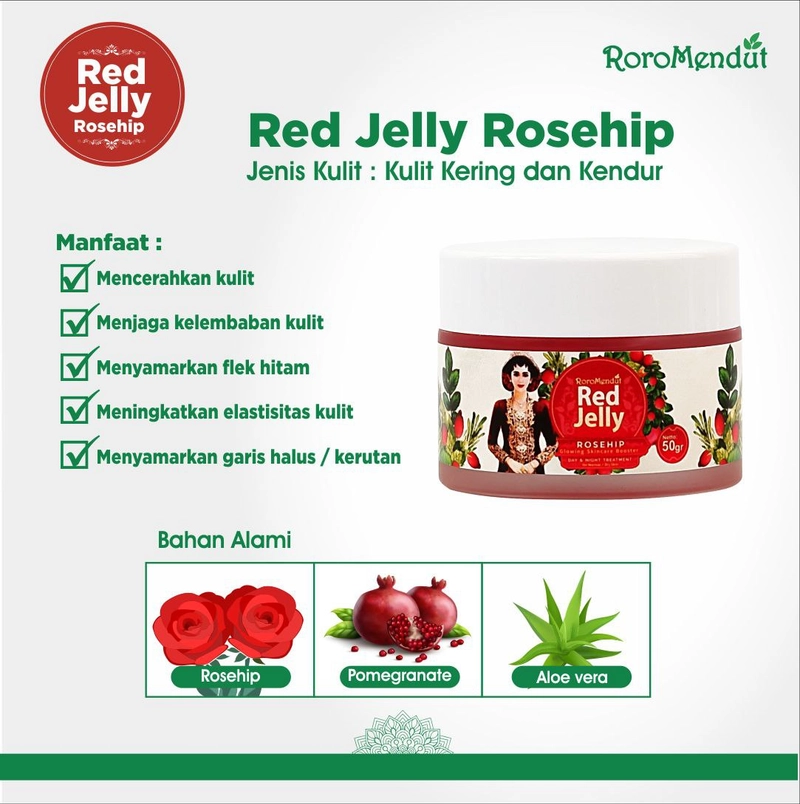 Product image Glowing Jelly Red Rosehip Green Jelly Centella Asiatica Tamanu Orange Jelly Skincare Booster 50g Red Jelly Rosehip