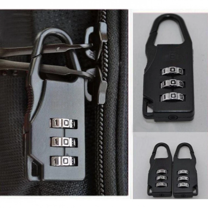 Product image KAMJE Gembok Koper Mini Travel Anti Maling Kuat Kombinasi Kode Angka Umroh Haji KHPLOCK01 all variant Hitam