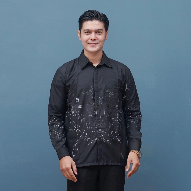 Product image Kois Batik - Batik Sarimbit Keluaraga Gamis hem kemeja new dapat dibeli terpisah motif wonosari hitam L Kemeja wonsari hitam