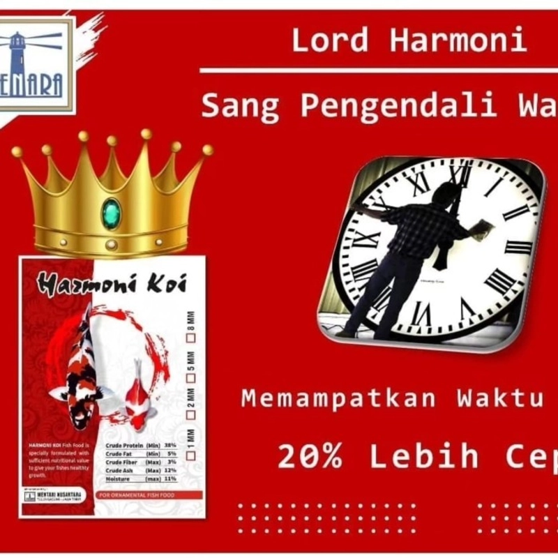 Product image Pakan Koi Harmoni 10kg 2/5/8 Protein 38 - Pakan Untuk Pertumbuhan Koi 2 MM (S) Kecoklatan