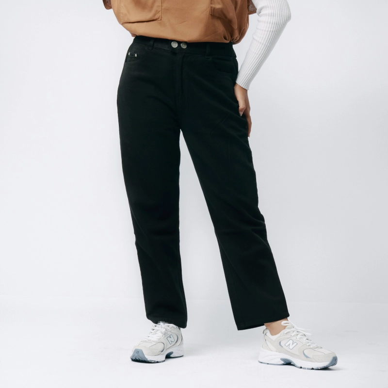 Product image MKY Clothing - BASIC TAPERED BOYFRIEND JEANS HITAM S (26) MIUU02-BLK Hitam