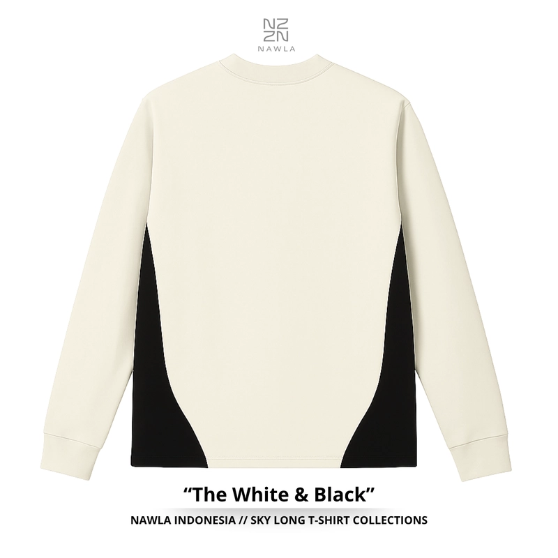 Product image NAWLA - Kaos Twotone Tee Lengan Panjang XL White & Black