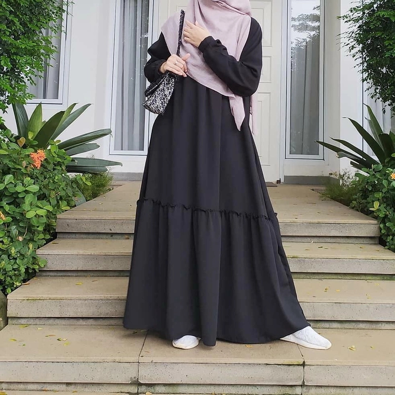 Product image MEQA DAILY - Jovinna Gamis Maxi Dress Muslim Wanita ALLSIZE Hitam