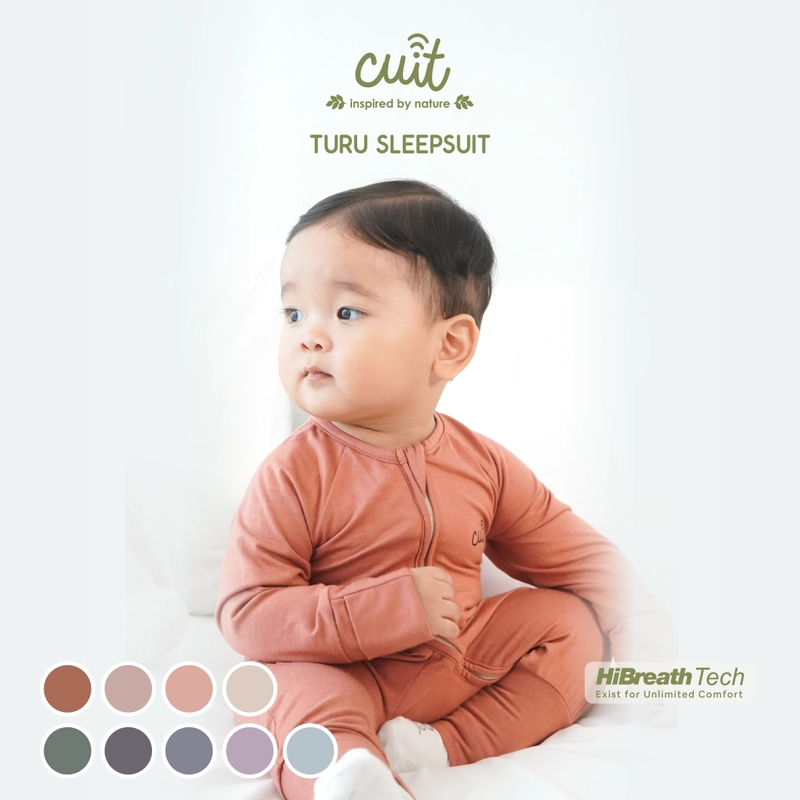 Product image Kintakun Baby - Turu Double Zipper Sleepsuit Eco Baby 0 - 12 Bulan Katun Baju Tidur Bayi Unisex NB (0-3 Bulan) Desert Amber