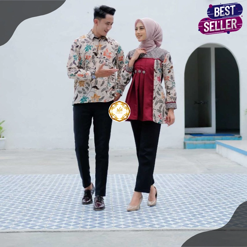 Product image Rambe Batik Indonesia - Couple Atasan Lora Bisa Beli Pisah Original - LB2 Kemeja Saja Size L LB3