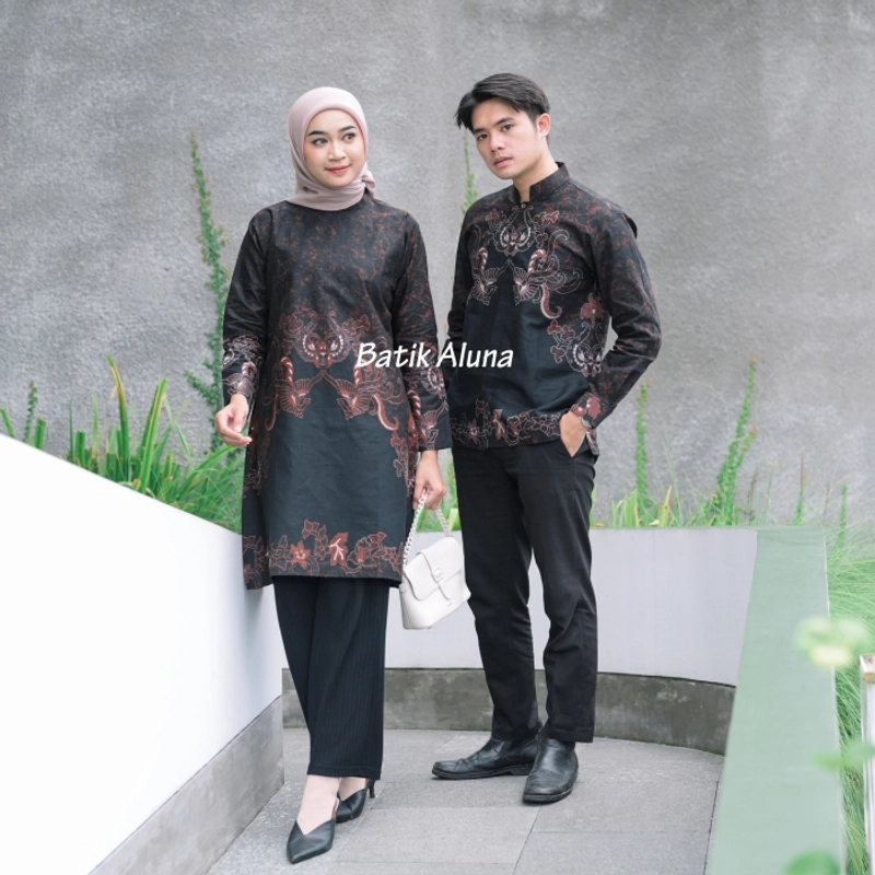 Product image Batik aluna - Batik alun CBA10 Batik sarimbit koko lengan panjang muslim M=PRIA/WANITA Wajib dicatat