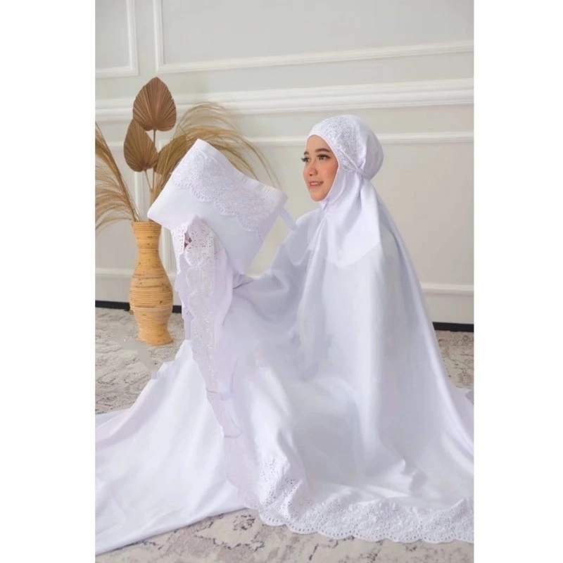 Product image qayd - Uzn Mukena Khodijah Jumbo Premium Bahan Mikro Jumbo Putih