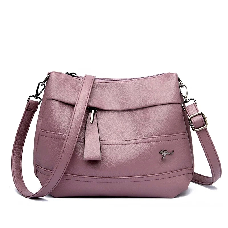 Product image Tas Selempang dan Bahu Wanita Shireen Sling Bag Bahan Semikulit Sintesisi Banyak Saku Banyak Warna Medium Pink_Salem
