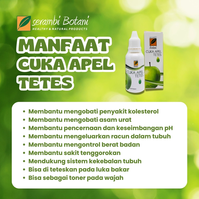 Product image SERAMBI BOTANI - Cuka Apel Tetes - Obat Kolesterol dan Asam Urat 30ml Cuka Apel Tetes