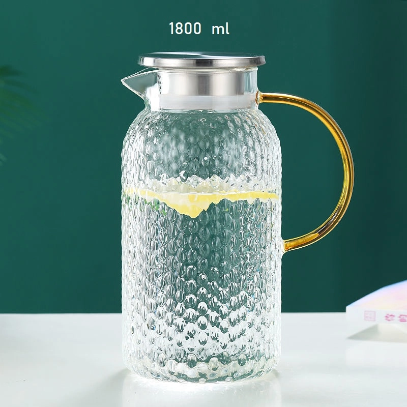 Product image RUMAH RAYA - (PO) Teko Teh Kaca Tahan Panas Glass Pitcher - BR-11 1000 ml Putih / Transparant