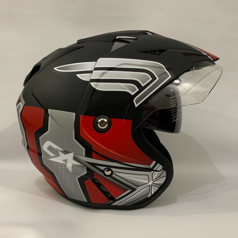 Product image CRX Helmet - Helm JP7 Captain Doff - Double Visor (Kaca Clear & Smoke) Helm SNI Helem Dewasa L Hitam Doff