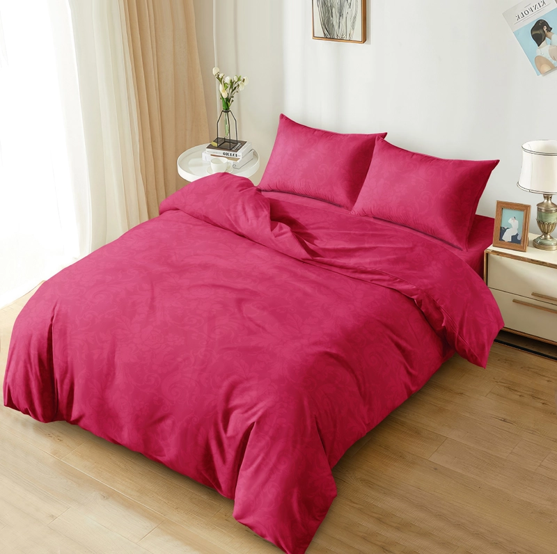 Product image LADY ROSE OFFICIAL - Aloha Max x Ayu Ting Ting Bed Cover Set Emboss Burgundy 180x200x25 King Fitted