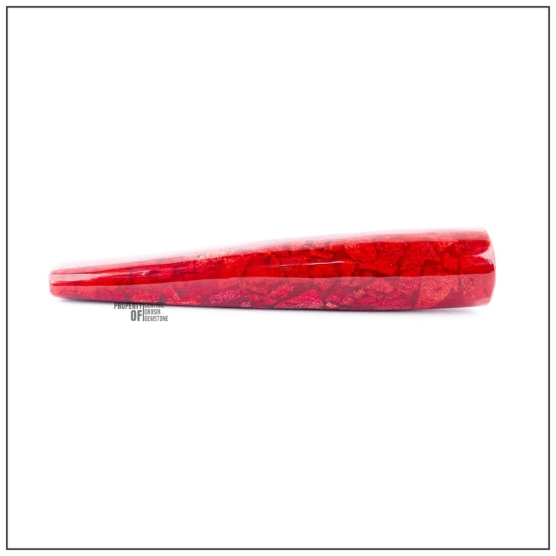 Product image CENTRAL GROSIR GEMSTONE - Pipa Marjan Asli Batu Red Coral Model Gading Filter Merah