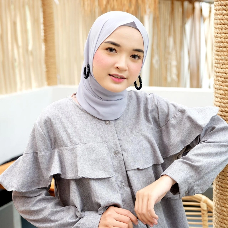Product image Halika - Atasan Kemeja Wanita Pavati Grey LD 106 Grey