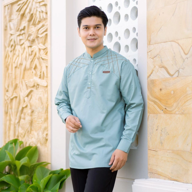 Product image Kois Batik - Baju koko pria dewasa muslim cocok untuk semua acara motif arbani M Arabni sage