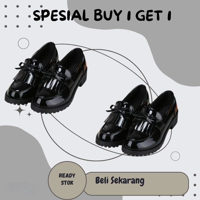 Product image LUXIA - Spesial Buy 1 Get 1 Sepatu Oxford Wanita Series DCR-005 40 HITAM