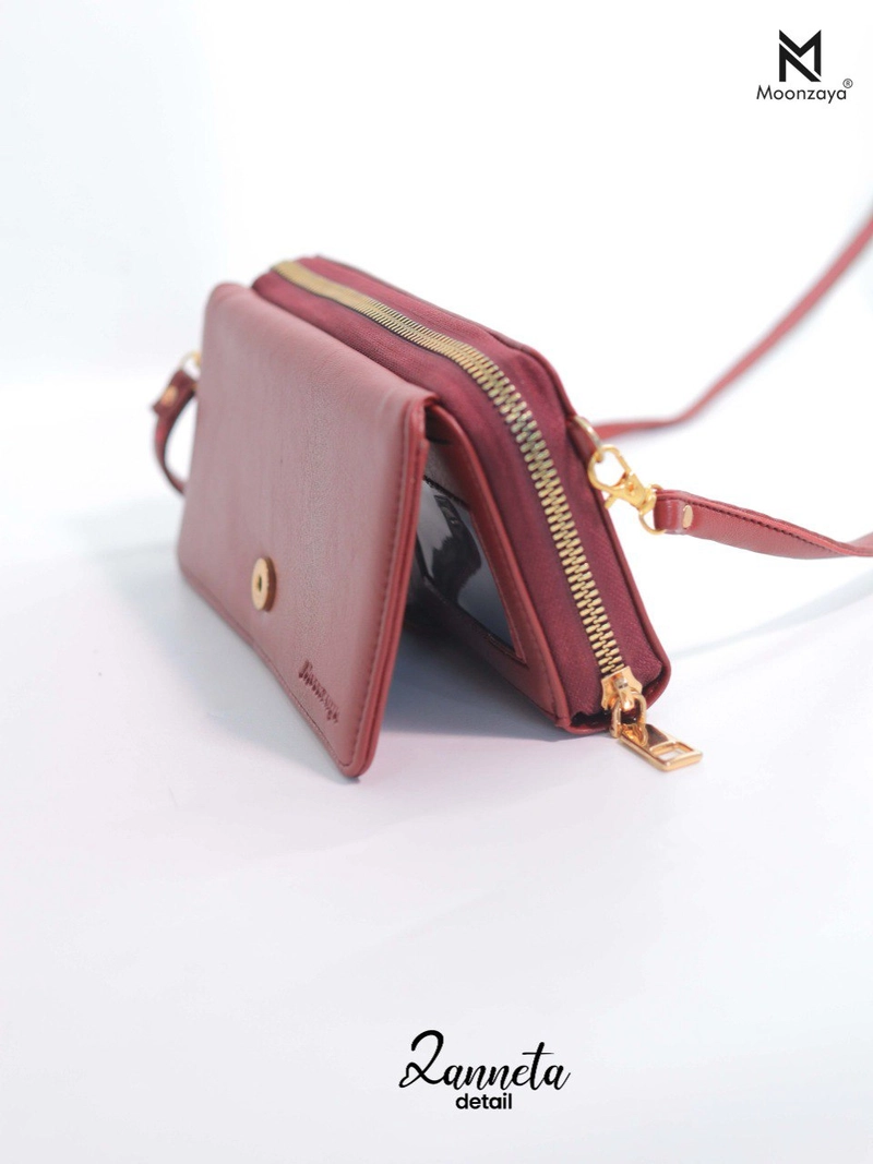 Product image Moonzaya - DOMPET ZANNETA BY MOONZAYA DOMPET TALI PANJANG DOMPET WANITA DOMPET ZANNETA MAROON