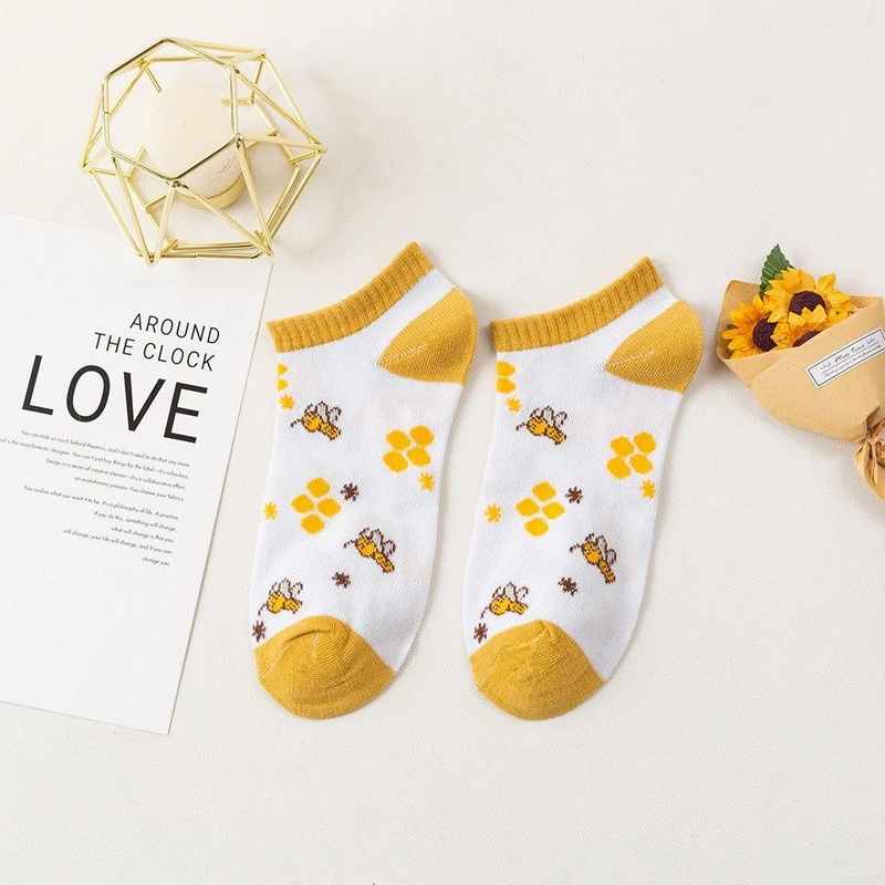 Product image Kaos Kaki satu set isi 5 pasang Unik Lucu Wanita Fashion Motif Lebah set/5 pasang Motif Lebah